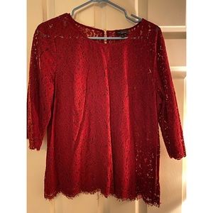 The Limited Red Lace 3/4 Sleeve Top